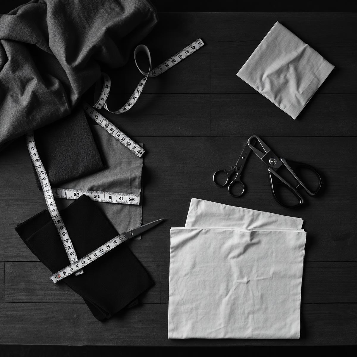 Fabric swatches and upholstery tools on a workbench